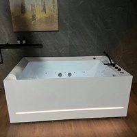 Baignoires autoportantes de luxe en acrylique 70x47 pouces pour hydrothérapie, 40 jets, écologiques, modernes, rectangulaires, Jacuzzi LED d'intérieur