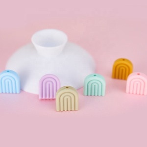 Nouvelle Collection : Attache-tétine en silicone souple Arc-en-ciel pour bébé, perles en silicone pour porte-clés DIY - Product Image 2