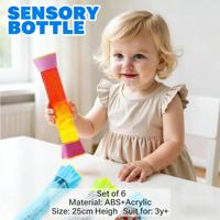 EDUsense 6 bouteilles sensorielles en ABS pour enfants autistes - Jouets d'ergothérapie pour soulager l'anxiété, coin calme visuel liquide