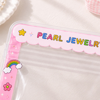 Mini sac à fermeture éclair en PVC transparent givré, refermable, personnalisé, pour emballer des boucles d'oreilles, des bagues, des perles, des breloques