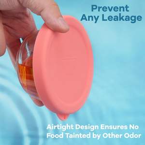 Couvercles de rechange en silicone allant au <span class=keywords><strong>micro</strong></span>-ondes pour lave-vaisselle et congélateur pour tasses à crème en verre <span class=keywords><strong>Pyrex</strong></span> et Anchor Hocking - Product Image 4