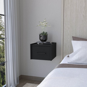 Elfrida Wall-Mounted Nightstand Single Drawer Spacious Top <b>Shelf</b> <b>Bedroom</b> Storage - Product Image 1