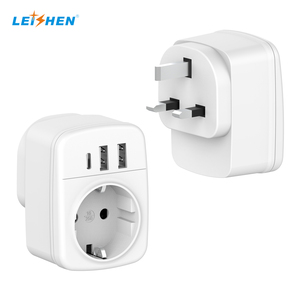 Adaptador de enchufe de la UE <span class=keywords><strong>a</strong></span> Reino Unido, adaptador de <span class=keywords><strong>viaje</strong></span> británico de 3 pines <span class=keywords><strong>a</strong></span> UE de 2 pines con 2 USB <span class=keywords><strong>A</strong></span> + 1 tipo C para Alemania, Españ<span class=keywords><strong>a</strong></span>, Noruega, Reino Unido, <span class=keywords><strong>Londres</strong></span> - Product Image 1