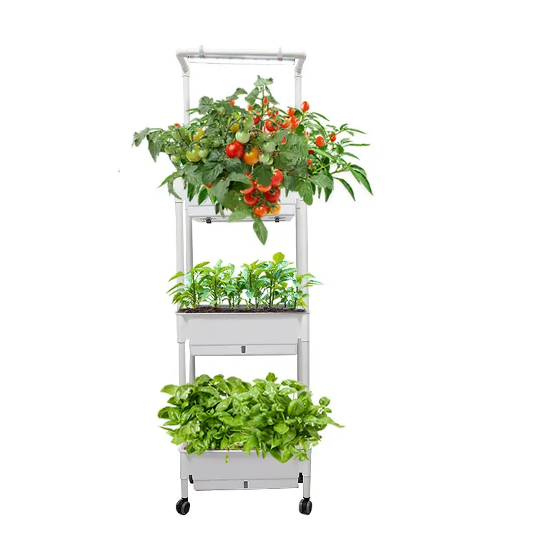 3 Layer Home Vertical Herb Grow Pots Smart Planter System Indoor Garden Growing Kits With Led Grow Lighting