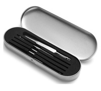 Kit d'outils de suppression de points noirs et de boutons de nez en acier inoxydable 5 pièces avec traitement sûr de l'acné pour l'extraction de comédons