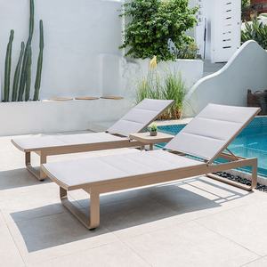 Chaise longue en rotin pour l'extérieur <span class=keywords><strong>Piscine</strong></span> extérieure Lit en rotin <span class=keywords><strong>Terrasse</strong></span> Villa Cour Loisirs Lit de plage en alliage d'aluminium - Product Image 2