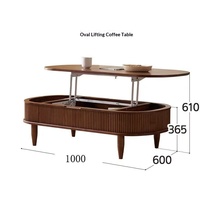 Table basse moderne relevable et réglable en bois avec plateau en panneau de densité, personnalisable OEM, style américain, pour ensemble de meubles de salon