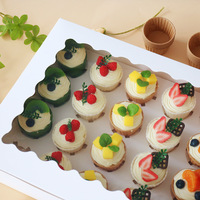 Boîtes d'emballage pour cupcakes en papier rectangulaires pliables écologiques à 24 trous pour transporter des macarons et des biscuits