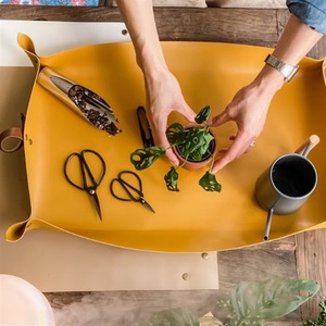 Plateau de pot de plante pliable en PU - Tapis de jardinage imperméable <span class=keywords><strong>pour</strong></span> le rempotage et le stockage en intérieur et en extérieur - Product Image 4