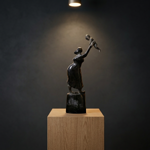 Escultura Artesanal Moderna de Madre e Hijo en Cuerno, Estilo Orissa, para Decoración del Hogar, Sala de Estar, Mesa, Ecológica, Nueva - Product Image 4