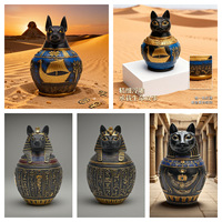 Urne funéraire pour animaux de compagnie en résine de style égyptien, décorations d'intérieur avec sculptures en relief égyptiennes, fabriquée en Chine, nouveauté