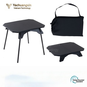 Table pliante en plastique d'extérieur avec hauteur réglable, table de camping légère pour les voyages en voiture et tables de pique-nique portables pour barbecue - Product Image 2