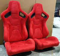JIABEIR 1088 Sièges de course universels en suède de haute qualité pour simulateur de conduite, station de jeu réglable