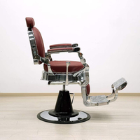 Fauteuil de coiffure de luxe pour salon de beauté, cadre argenté, moderne, réglable, pivotant, hydraulique, pour hommes