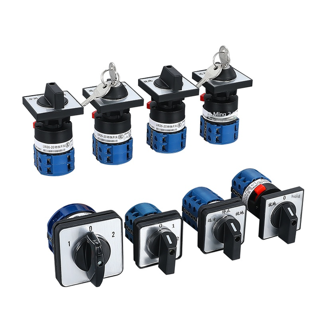 LW26-20 380V 20A Universal Transfer Cam Switch Dual Power Motor Reverse Forward 3 Pole Rotary Metal Plastic IP53 Instrument