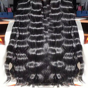 Mechones ondulados camboyanos de pelo indio alineado con cutícula, superventas, venta al por mayor, rizado italiano Natural profundo suelto, Super onda, humano virgen - Product Image 3