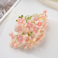 Produk baru 15 warna 4 kuntum bunga buatan grosir bunga Hydrangea buatan untuk dekorasi kue pernikahan