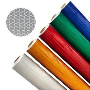 Yellow Green White Printable Honeycomb Retroreflective Reflective Sticker Vinyl Sheeting Film Roll For Road Traffic Sign