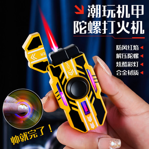 Briquet de style Mecha, à flamme directe, coupe-vent, en alliage, jouet anti-stress - Product Image 2