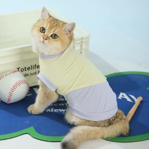 Pet Clothing Milkshake Cool Spring and Autumn <b>Cat</b> <b>Clothes</b> Anti-Shedding Rag Doll Breathable Comfortable Casual Thin Style for - Product Image 2