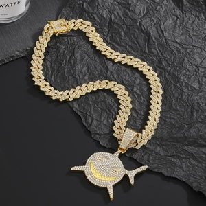 Pendentif Requin Surdimensionné Hop Punk Iced Out avec Chaîne Cubaine Entièrement Sertie de Strass CZ, Bijou Unisexe Rétro Tendance Urbaine - Product Image 5