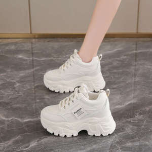 Baskets plateforme pour femmes à talon compensé, nouvelle collection été 2025, respirantes, blanches, taille 26 - Product Image 1