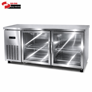 CE ETL Commercial Pizza Salad Sandwich Counter Display Chiller <strong>Fridge</strong> Glass <strong>Top</strong> Prep <strong>Table</strong> Refrigerator Chiller Freezer <strong>Table</strong> - Product Image 1