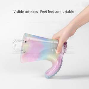 Nouveau dessin animé bottes <span class=keywords><strong>de</strong></span> <span class=keywords><strong>pluie</strong></span> imperméables pour hommes femmes petits enfants-bébé chaussures en caoutchouc bleu ciel anti-glissant caractéristique pour l'hiver - Product Image 6