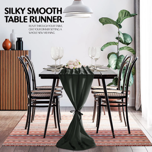 <span class=keywords><strong>Chemin</strong></span> <span class=keywords><strong>de</strong></span> <span class=keywords><strong>table</strong></span> long et élégant en satin <span class=keywords><strong>de</strong></span> <span class=keywords><strong>soie</strong></span> artificielle lisse 29''x120'' Noir, plusieurs couleurs disponibles, pour drapage et décoration <span class=keywords><strong>de</strong></span> mariage - Product Image 2