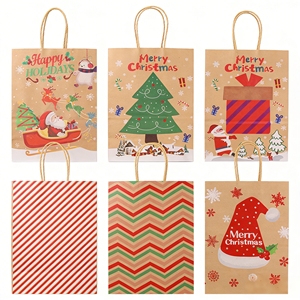 <span class=keywords><strong>Vente</strong></span> flash - Sacs en papier cadeau biodégradables et recyclables personnalisés avec poignée, emballage en papier kraft brun - Product Image 3