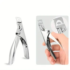 1 pièce Coupe-capsules d'ongles professionnel en forme de U pour faux ongles en acrylique, en acier inoxydable, ciseaux de manucure - Product Image 4