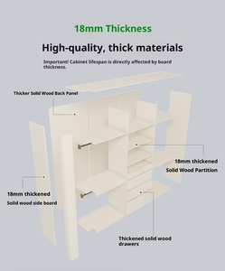 Armario de Madera Maciza Ecológico Personalizable XHA con Puertas Corredizas, Diseño Moderno para Dormitorio, Muebles para el Hogar, Superventas 2026 - Product Image 3