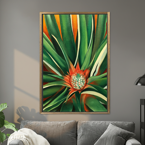 Elegant Tropical Pineapple <b>Canvas</b> Print - Vibrant Summer Decor,GOLD <b>FRAMED</b> <b>CANVAS</b> - Product Image 3