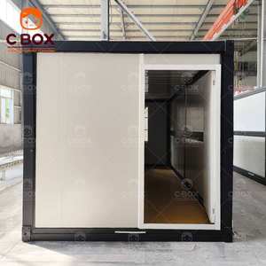 Casa Contenedor Plegable Prefabricada, Tipo Almacén, Casas Pequeñas de Panel Sándwich, Edificio de Oficinas Móvil con Marco Negro Moderno de Fácil Montaje - Product Image 2