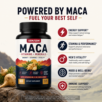 Complément alimentaire naturel pour améliorer la performance masculine, capsules de maca pour hommes, complément alimentaire à base de plantes, OEM/ODM