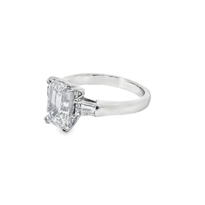 New Design Exclusive Style Lab Grown Diamond 18K <b>White</b> Gold Emerald Cut IGI Certified Wedding Ring Jewelry Real Diamond - Product Image 4
