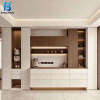 Armoire à vin minimaliste de style européen personnalisée avec portes en verre pour chaise de salle à manger dans la décoration de meubles de salon à domicile