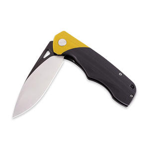 سكين جيب قابلة للطي بمقبض أسود أصفر G10 سكين تخييم تكتيكي مع مشبك خلفي - Product Image 3