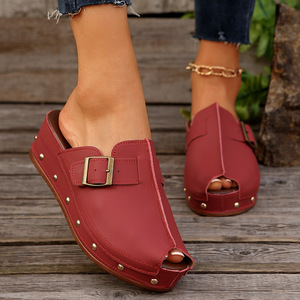 Nouvelles sandales de plage à bout ouvert pour femmes, à semelle épaisse, style Baotou, grandes tailles, pour l'été 2025, pour le commerce transfrontalier - Product Image 4