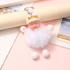 Offre Spéciale – Porte-clés en fausse fourrure <span class=keywords><strong>de</strong></span> lapin, poupée <span class=keywords><strong>de</strong></span> sommeil écologique et durable, breloque en peluche douce <span class=keywords><strong>pour</strong></span> clé <span class=keywords><strong>de</strong></span> voiture, sac ou téléphone - Product Image 3