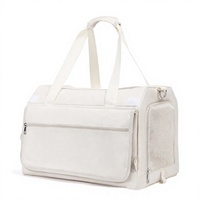 Sac de transport pliable à double étage pour animaux de compagnie, respirant, en nylon, pour chats et petits chiens