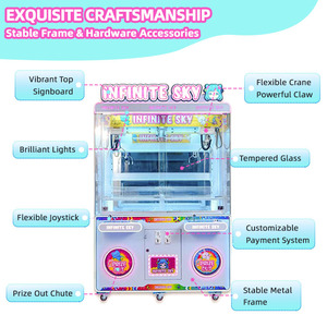 Nueva llegada: Máquina recreativa de grúa con juego de bolas saltarinas de la suerte, operada con monedas, caja sorpresa, construcción metálica, en inglés, para dos jugadores - Product Image 3
