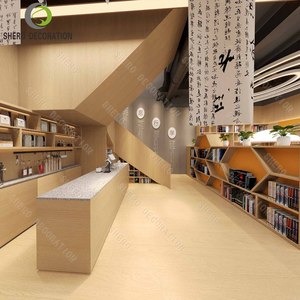 Custom Wooden Display Shelving <b>Book</b> Cabinet Slide <b>School</b> Library Bookshelf <b>Book</b> Storage Rack for Retail <b>Book</b> Shop - Product Image 2