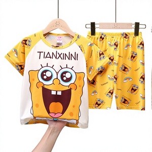 Pigiama Estivo Sottile, Abbigliamento per Aria Condizionata, Set di Vestiti a Maniche Corte per Bambini e Ragazzi, Abbigliamento da Casa, Pigiama per Donne - Product Image 4