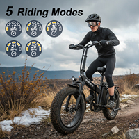 Vélo électrique EU US UK Aairsk F1 Pro pour adultes, moteur sans balais 748W, batterie amovible 48V 15Ah, pneus larges 20 pouces, pliable, aluminium F1Pro