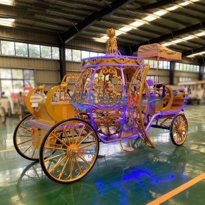 Carruaje de Calabaza Eléctrico Dorado de Lujo con Diseño Ornamentado para Bodas, Eventos y Parques Temáticos - Product Image 2