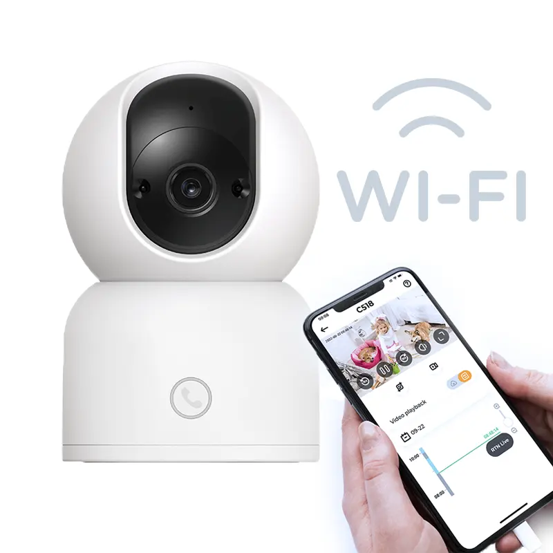 Chamada de Vídeo 2 vias Câmera de Rede PTZ WIFI Security Cam Câmera Inteligente AI 2K Para Visão Noturna Doméstica Câmera Interior Sem Fio