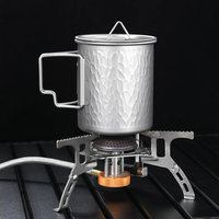 Mug de camping en titane ultraléger martelé avec couvercle 450 ml (15,2 oz) – Tasse à café pour le backpacking, le camping, la randonnée et l'utilisation au feu ouvert