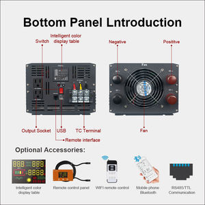 Onduleur 5000W DC <span class=keywords><strong>12</strong></span> <span class=keywords><strong>Volts</strong></span> à AC 120V 220V avec <span class=keywords><strong>interrupteur</strong></span> à distance LCD WIFI Bluetooth RS485 et port USB Onduleur à onde sinusoïdale pure - Product Image 5