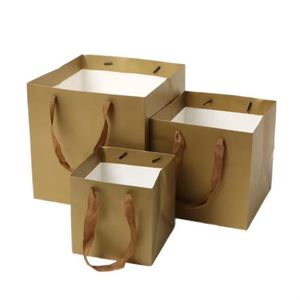 HIgh Quality Low Moq Exquisite Premium Cardboard Gift <b>Box</b> with Ribbon Handle Elegant Paper <b>Packaging</b> for Shopping Bags - Product Image 2